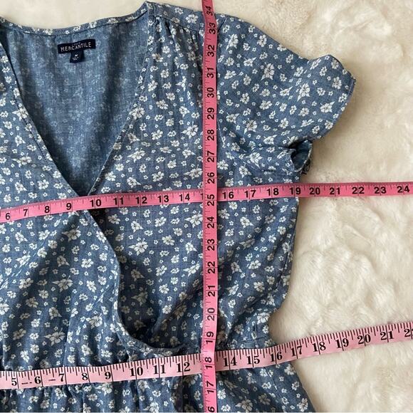 J. Crew Floral Chambray Dress Size Medium - Picture 3 of 5